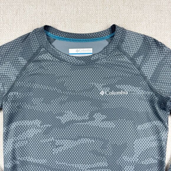 Columbia Long-Sleeve Shirt Kids Size XS 6/7 Gray Camouflage Camo Athletic - Picture 2 of 10